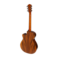 Martinez Jazz Hybrid Acoustic-Electric Gloss Small Body Cutaway Guitar (Rosewood)
