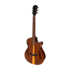 Martinez Jazz Hybrid Acoustic-Electric Gloss Small Body Cutaway Guitar (Rosewood)