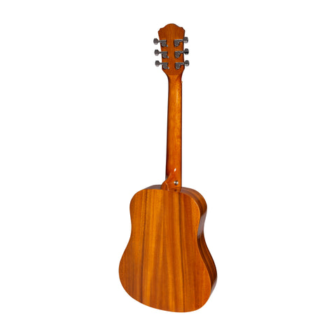Martinez Left Handed Acoustic-Electric Gloss Babe Traveller Guitar (Koa)