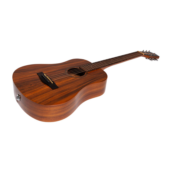 Martinez Left Handed Acoustic-Electric Gloss Babe Traveller Guitar (Koa)