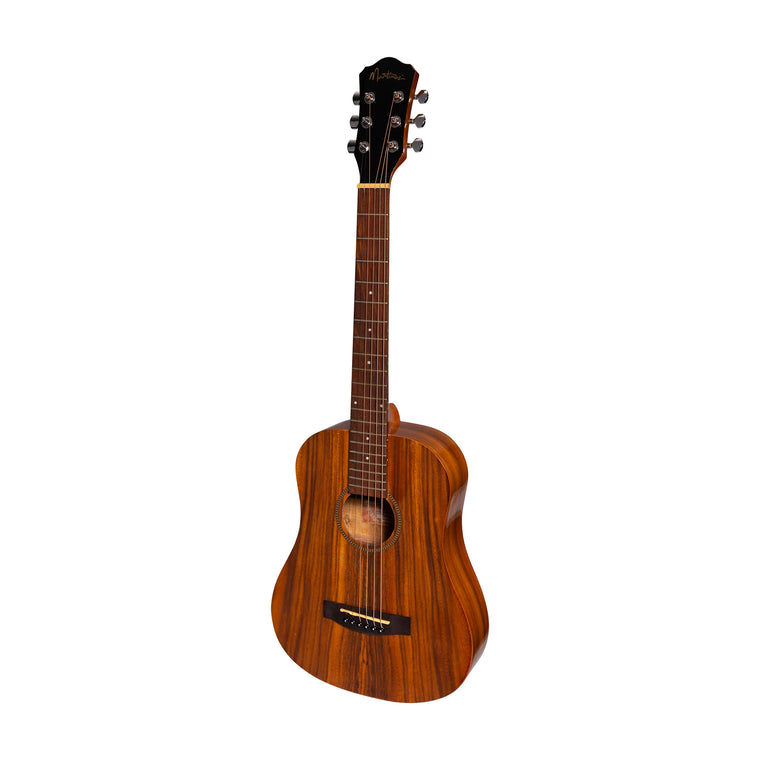 Martinez Left Handed Acoustic-Electric Gloss Babe Traveller Guitar (Koa)
