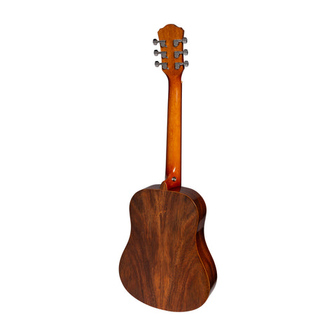 Martinez Left Handed Acoustic-Electric Gloss Babe Traveller Guitar (Rosewood)