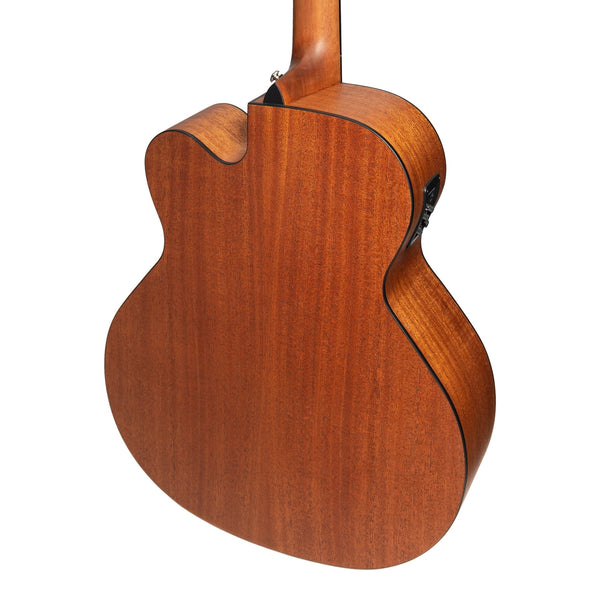 Martinez 'Natural Series' Solid Mahogany Top Acoustic-Electric Cutaway Bass Guitar (Open Pore) *Available in Left-Hand