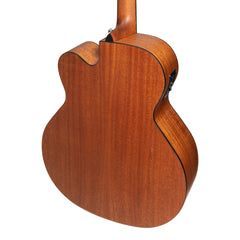 Martinez 'Natural Series' Solid Mahogany Top Acoustic-Electric Cutaway Bass Guitar (Open Pore) *Available in Left-Hand