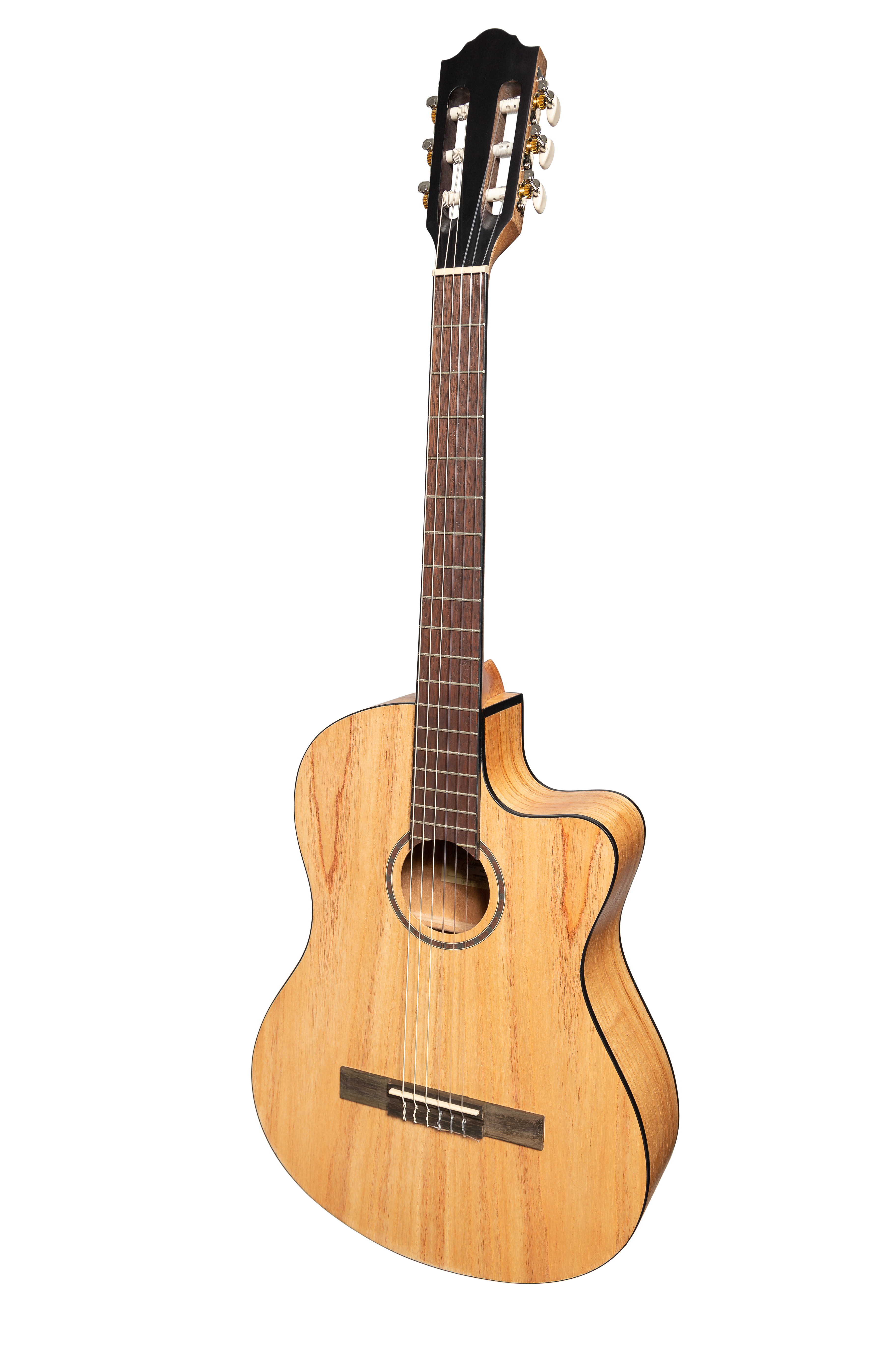 Martinez 'Slim Jim' Full Size Electric Classical Guitar with Pickup/Tuner Cutaway (Mindi-Wood)
