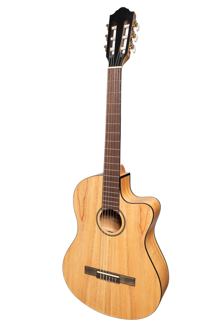 Martinez 'Slim Jim' Full Size Electric Classical Guitar with Pickup/Tuner Cutaway (Mindi-Wood)