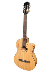 Martinez 'Slim Jim' Full Size Electric Classical Guitar with Pickup/Tuner Cutaway (Mindi-Wood)