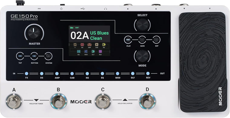 Mooer GE-150 Pro Guitar Multi-Effects Processor (White)