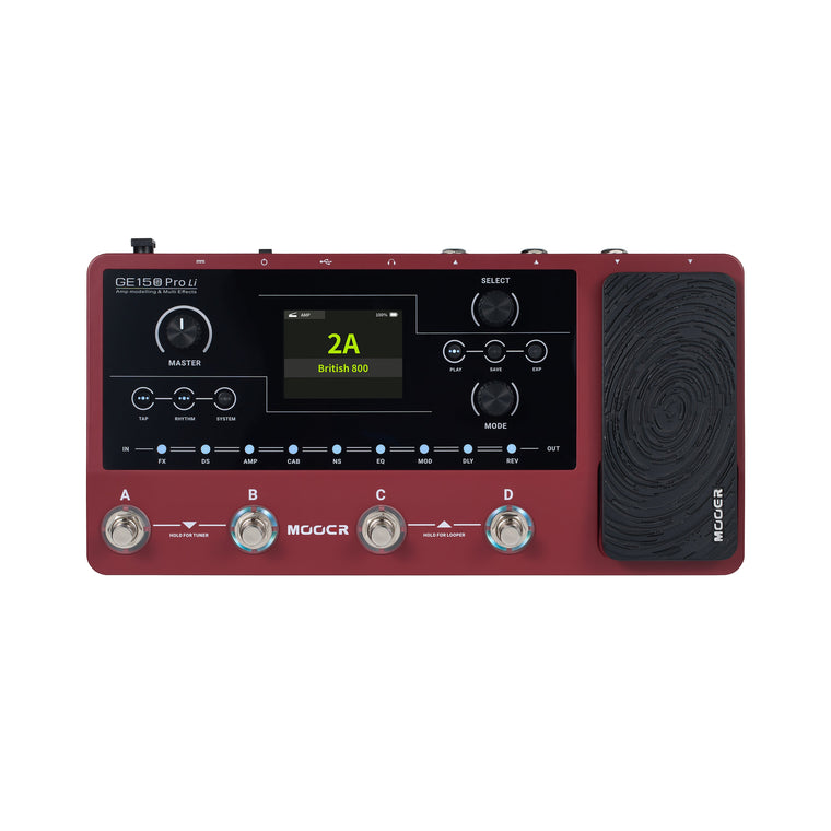 Mooer GE-150 Pro Li Guitar Multi-Effects Processor (Red)
