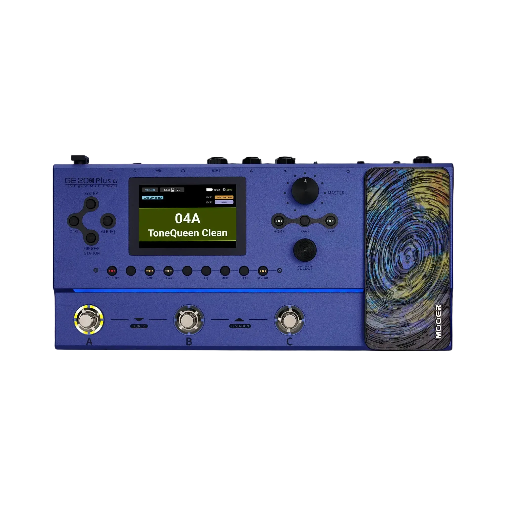 Mooer GE-200 Plus Li (Rechargeable) Guitar Multi-Effects Processor (Purple)