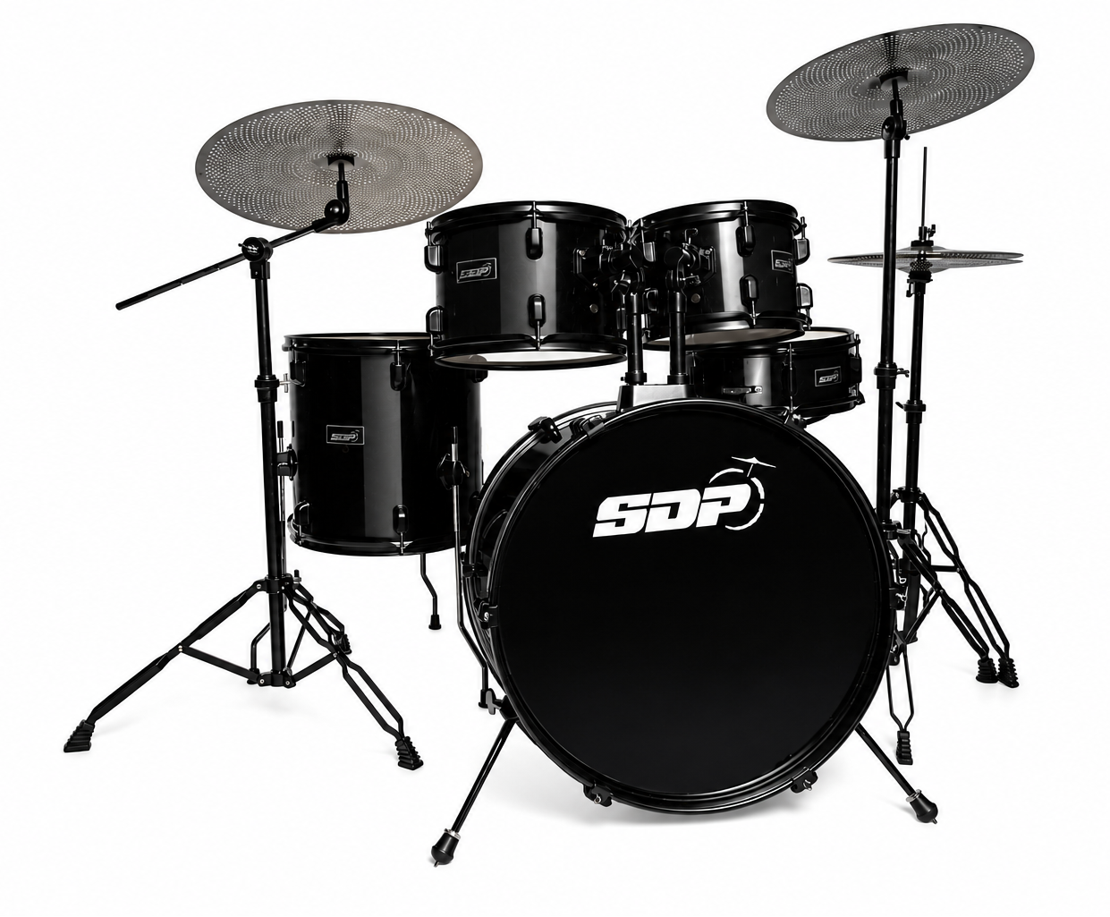 Sonic Drive 5-Piece Performer Series Drum Kit with Silent Cymbals (Black)