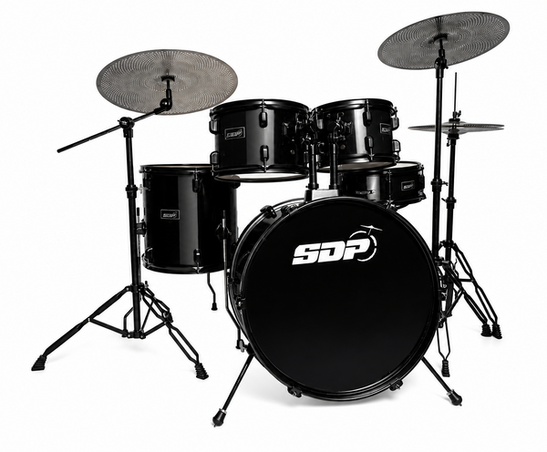 Sonic Drive 5-Piece Performer Series Drum Kit with Silent Cymbals (Black)