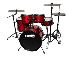 Sonic Drive 5-Piece Performer Series Drum Kit with Silent Cymbals (Red)
