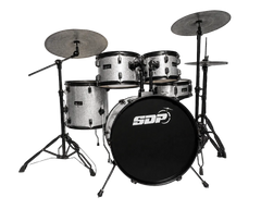 Sonic Drive 5-Piece Performer Series Drum Kit with Silent Cymbals (Silver Sparkle)