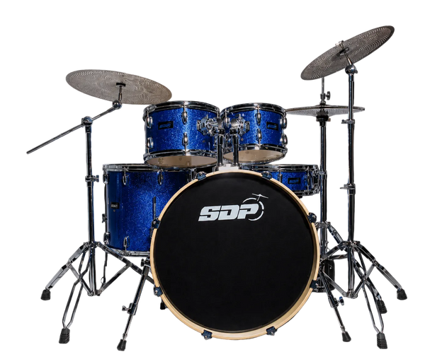 Sonic Drive 5-Piece Stage Series Drum Kit with Silent Cymbals (Blue Sparkle)