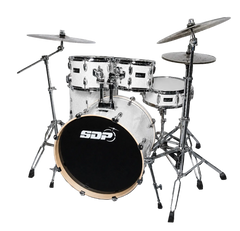 Sonic Drive 5-Piece Stage Series Drum Kit with Silent Cymbals (White Sparkle)