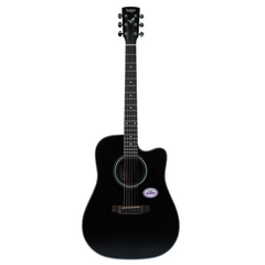 Saga '600 Series' Spruce Top Dreadnought Acoustic-Electric Cutaway Guitar (Black)