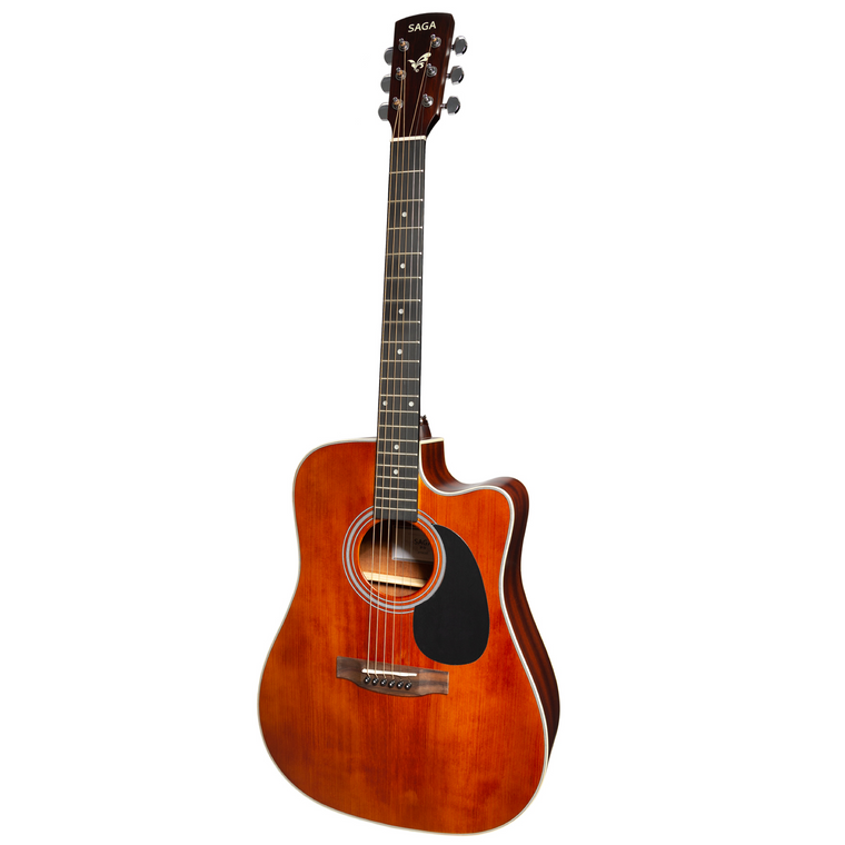 Saga '700 Series' Engelmann Spruce Dreadnought Acoustic-Electric Cutaway Guitar (Retro)