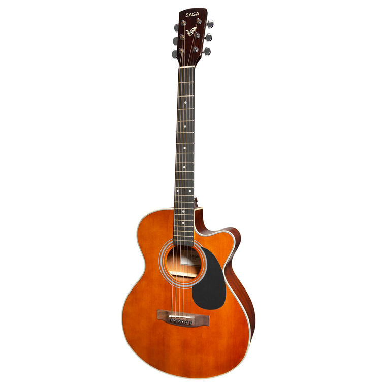 Saga '700 Series' Engelmann Spruce Folk Acoustic-Electric Cutaway Guitar (Retro)