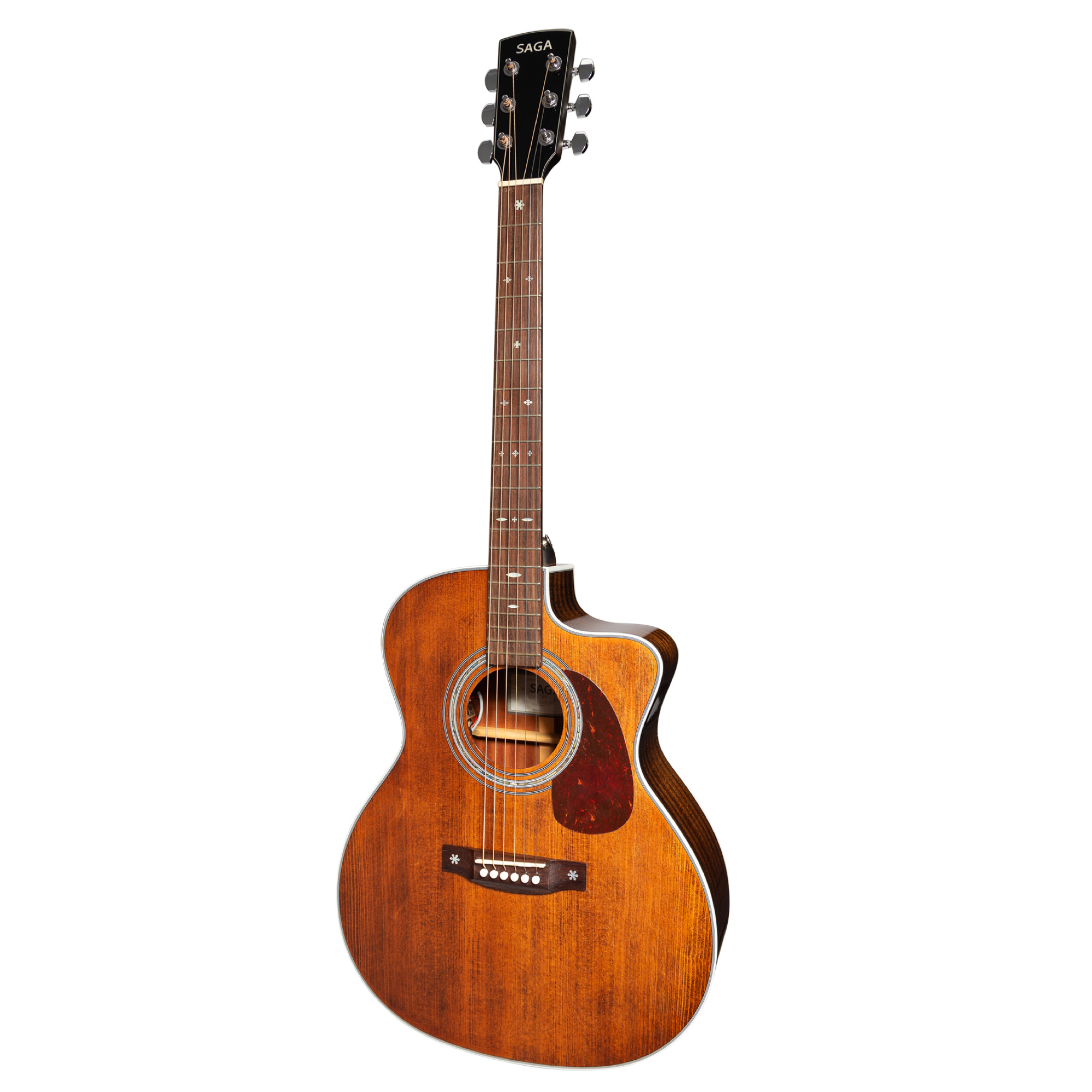 Saga A1GCE All Solid Spruce Sapele Acoustic-Electric Guitar (Retro)