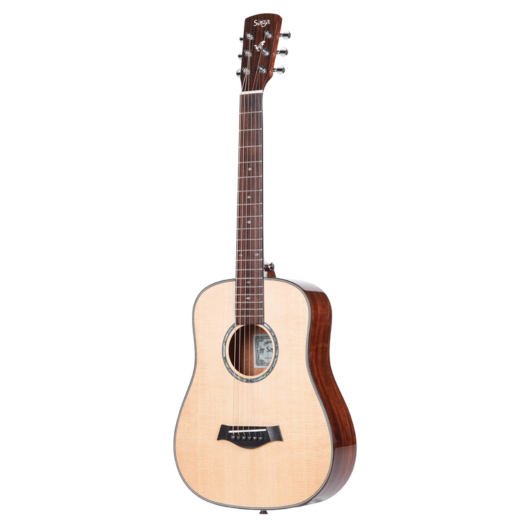 Saga BB1 All Solid Small Body Travel Acoustic Guitar (Natural)