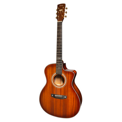 Saga K1GCNE Solid Koa Wood Acoustic-Electric Guitar (Natural)