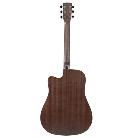 Saga SF800 Solid Top Folk Cutaway Acoustic-Electric Guitar (Natural)