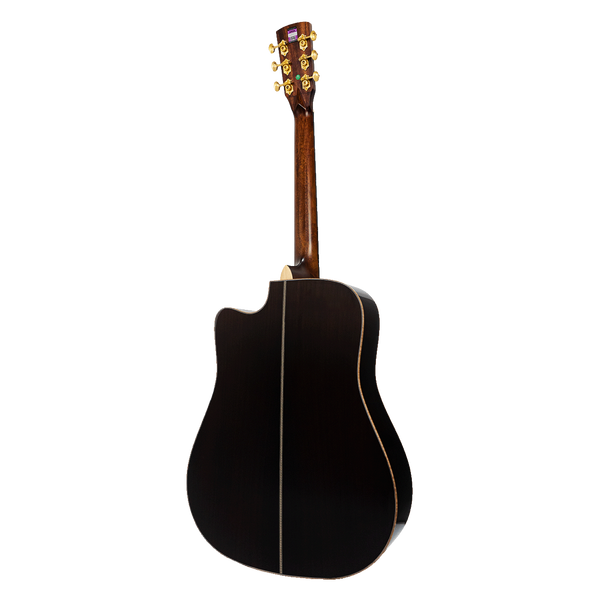 Saga SL65C All-Solid Spruce Rosewood Acoustic Dreadnought Guitar (Natural)