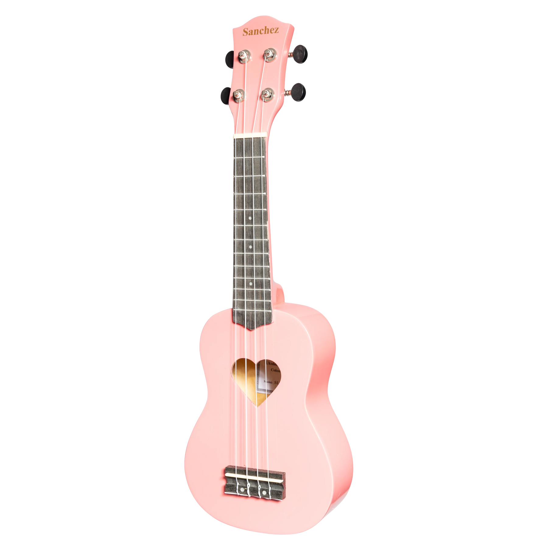 Sanchez 'Friendly Folk' Soprano Ukulele (Pink / Heart Soundhole)
