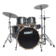 Sonic Drive 5-Piece Pro PLUS Series Drum Kit with Silent Cymbals (Iron Grey Sparkle)