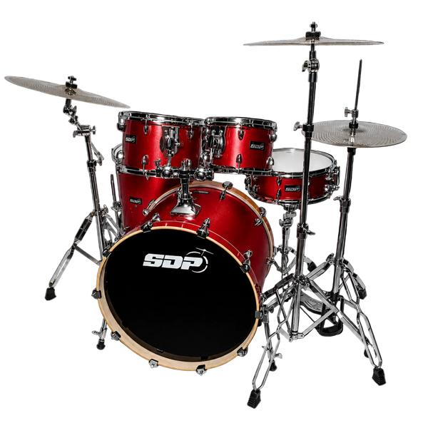 Sonic Drive 5-Piece Pro PLUS Series Drum Kit with Silent Cymbals (Red Sparkle)