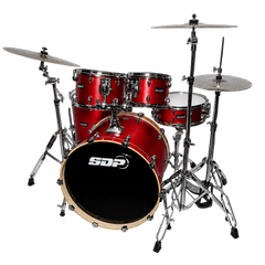 Sonic Drive 5-Piece Pro PLUS Series Drum Kit with Silent Cymbals (Red Sparkle)