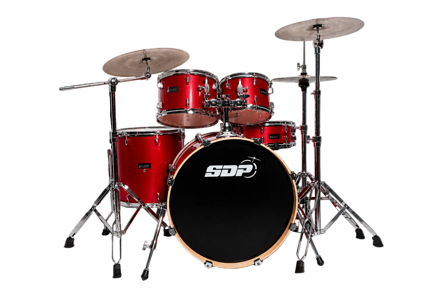 Sonic Drive 5-Piece Pro Series Drum Kit with Silent Cymbals (Metallic Red)