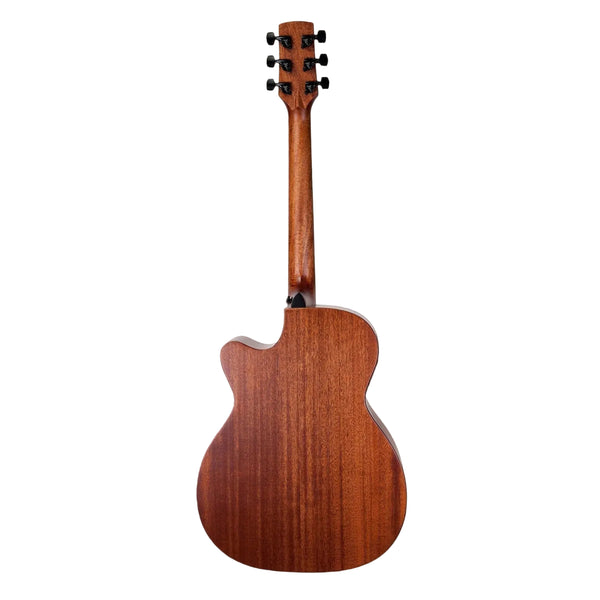 Timberidge Mahogany Solid Top Acoustic Electric Small Body Cutaway Guitar (Natural Satin)