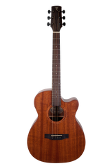 Timberidge Mahogany Solid Top Acoustic Electric Small Body Cutaway Guitar (Natural Satin)