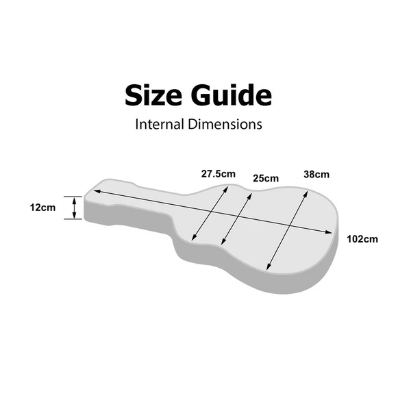 Crossfire Standard Shaped Parlour Guitar Hard Case (Black)