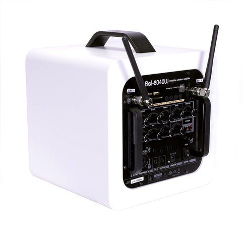 Belcat Compact 40 Watt Two-Channel Rechargeable Wireless PA System (White)-BEL-8040WMBP-WHT