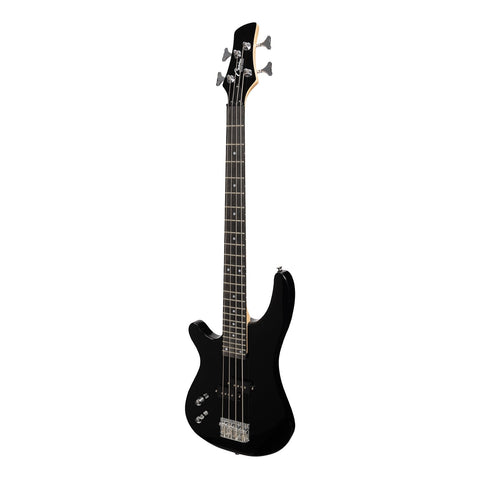 Casino '24 Series' Left Handed Short Scale Tune-Style Electric Bass Guitar Set (Black)-CTB-24SL-BLK
