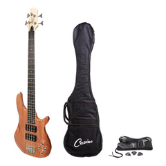 Casino '24 Series' Mahogany Tune-Style Electric Bass Guitar Set (Natural Gloss)-CTB-24T-MAH