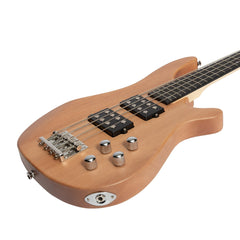 Casino '24 Series' Mahogany Tune-Style Electric Bass Guitar Set (Natural Satin)