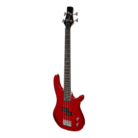 Casino '24 Series' Short Scale Tune-Style Electric Bass Guitar Set (Transparent Wine Red)-CTB-24S-TWR