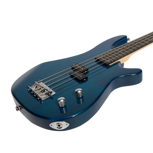 Casino '24 Series' Tune-Style Electric Bass Guitar Set (Transparent Blue)