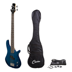 Casino '24 Series' Tune-Style Electric Bass Guitar Set (Transparent Blue)-CTB-24-TBL