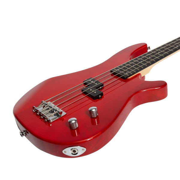 Casino '24 Series' Tune-Style Electric Bass Guitar Set (Transparent Wine Red)