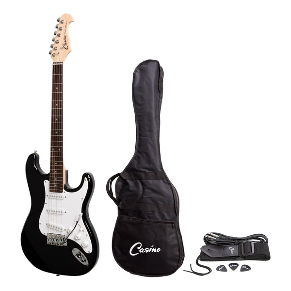 Casino ST-Style Electric Guitar Set (Black)-CST-22-BLK