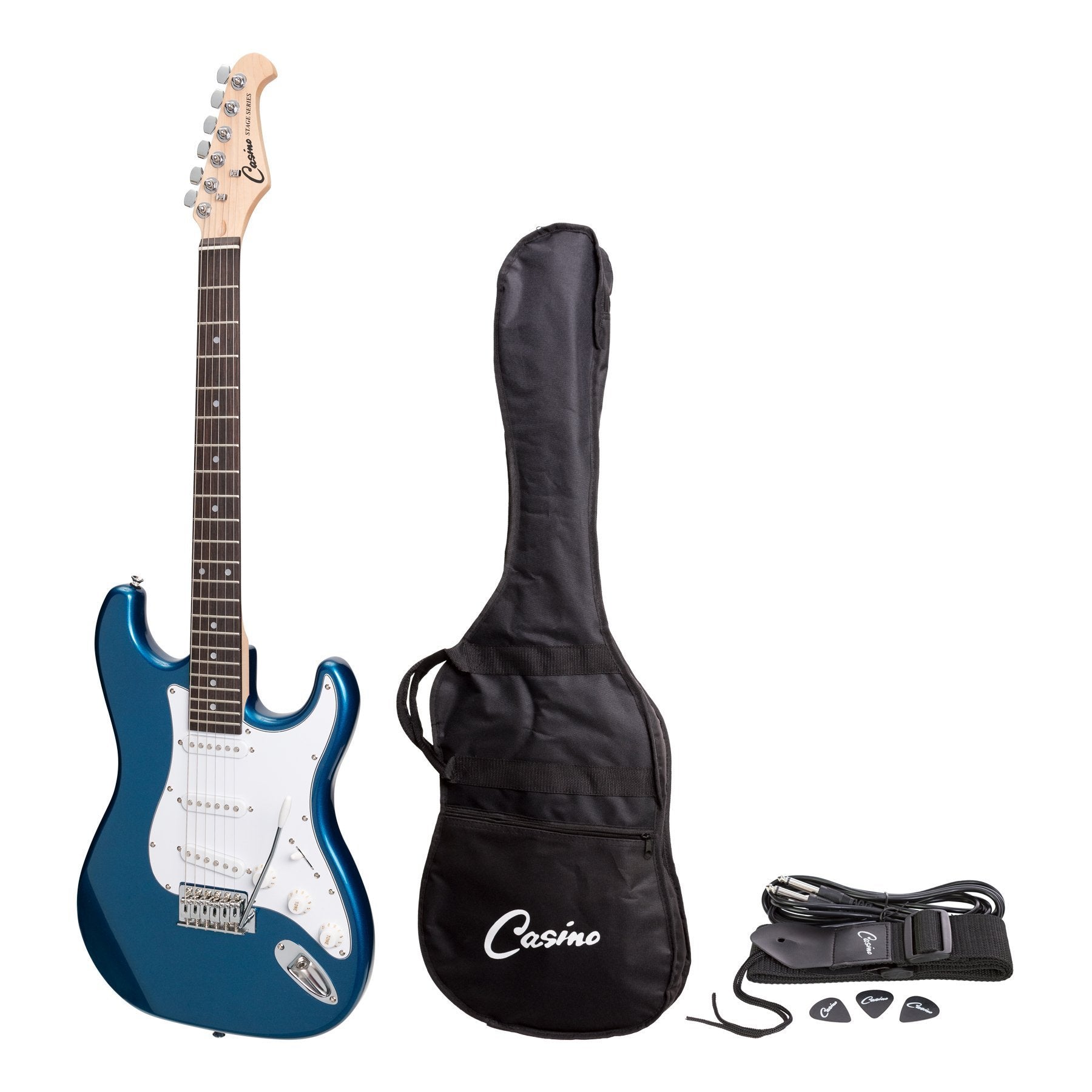 Casino ST-Style Electric Guitar Set (Metallic Blue)-CST-22-MBL