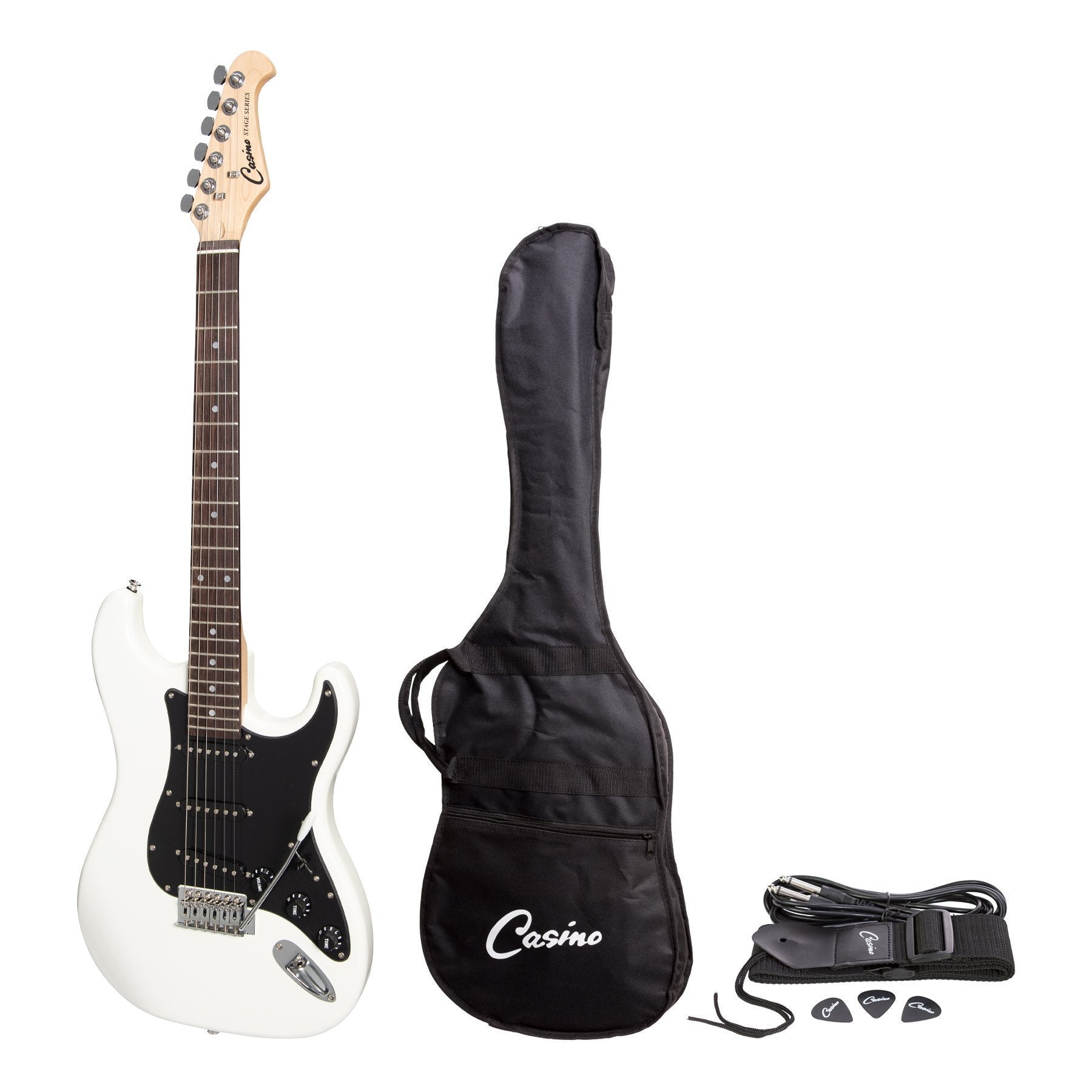 Casino ST-Style Electric Guitar Set (White)-CST-22-WHT