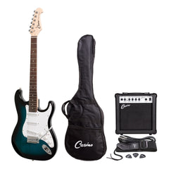 Casino ST-Style Electric Guitar and 15 Watt Amplifier Pack (Blue Sunburst)-CP-E1-BLS