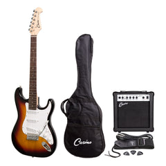 Casino ST-Style Electric Guitar and 15 Watt Amplifier Pack (Sunburst)-CP-E1-TSB