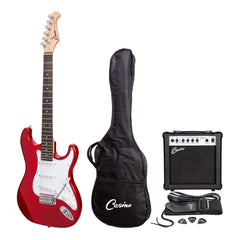 Casino ST-Style Electric Guitar and 15 Watt Amplifier Pack (Transparent Wine Red)-CP-E1-TWR